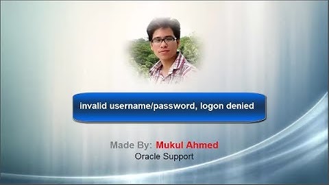 Invalid username/password, logon denied, Solved