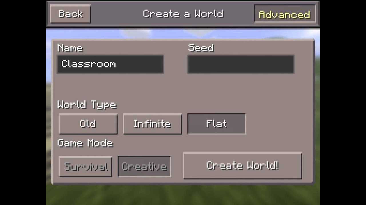 Creating a World in Minecraft Pocket Edition. - YouTube