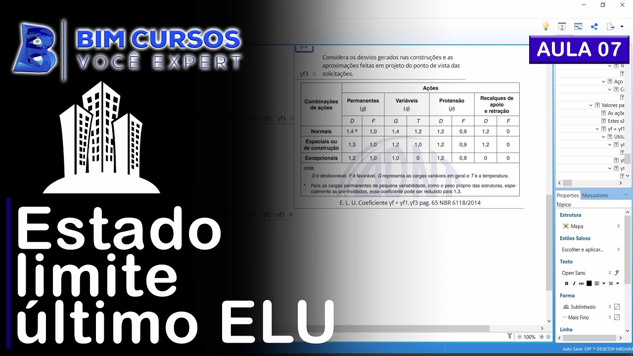 Aula 07 - Estado limite último ELU - Cálculo de edifícios do zero - BIM CURSOS