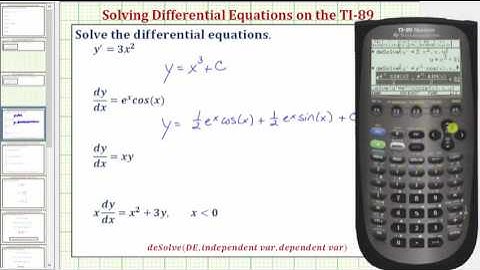 Solve First Order Differential Equations on the TI-89
