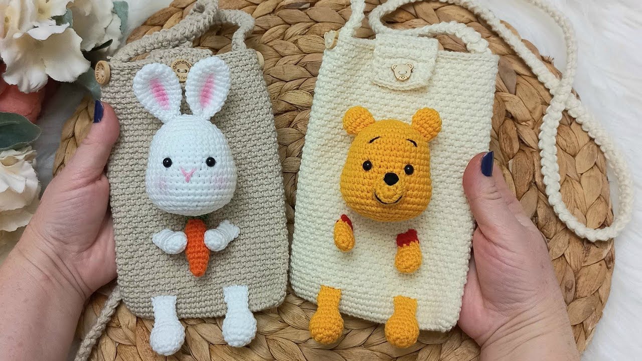 AMİGURUMİ POOH VE TAVŞANLI TELEFON ÇANTASI 1. BÖLÜM #crochet