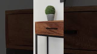 Rybnik Solid Wood Console Table In Walnut Finish