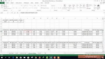 Lecture 7 part 3: Preparing Excel sheet for lap splice in columns design