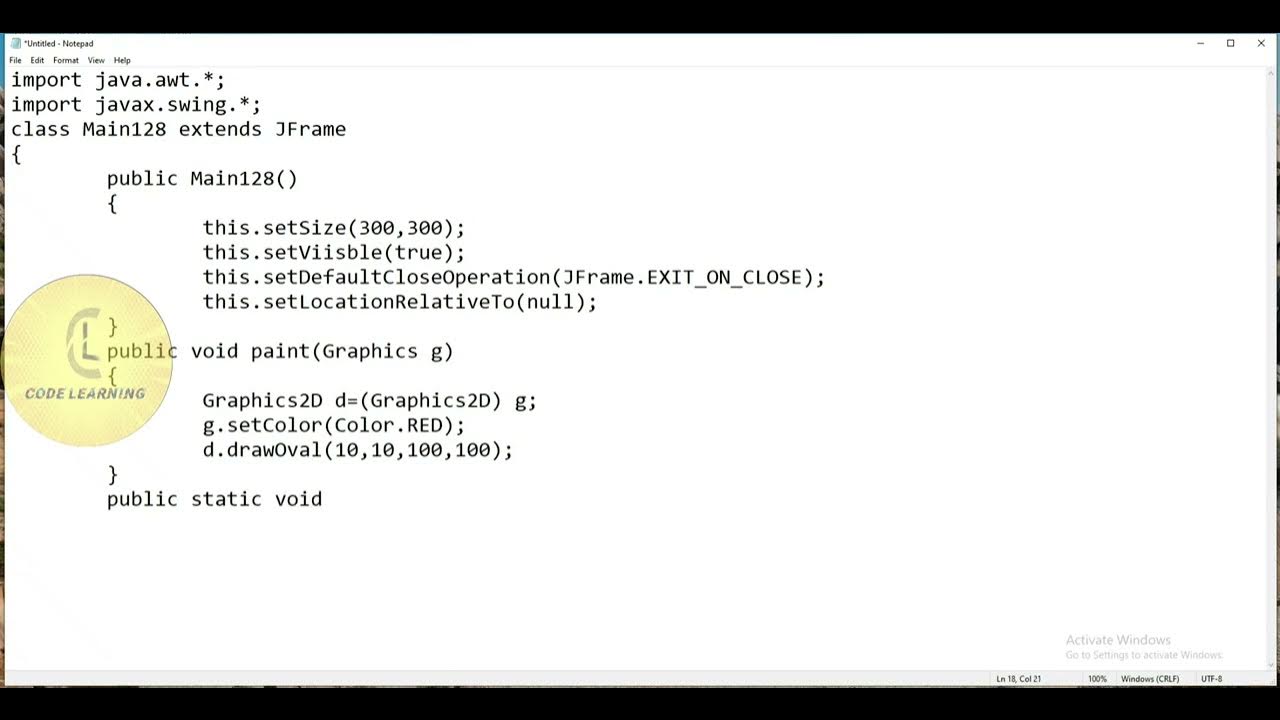 Java | Graphics2D 'drawOval()' | CodeLearning - YouTube