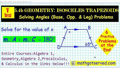 5.4 b Geometry Properties of Isosceles trapezoid mathgotserved legs base teachers pay kuta distance