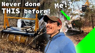 First time running a Bobcat! This Bobcat T870 with Forestry Mulcher Skid Steer is amazing!