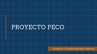 El proyecto Peco