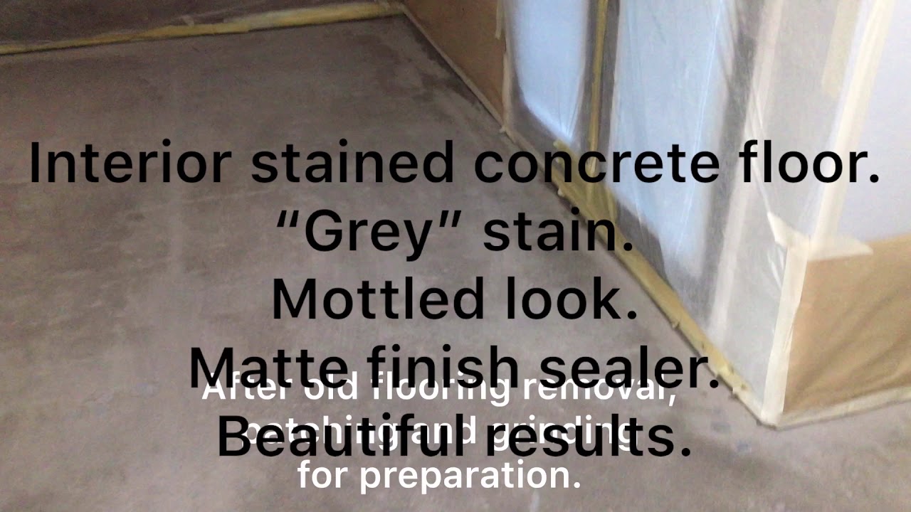 Interior Grey Stained Concrete Floor Youtube