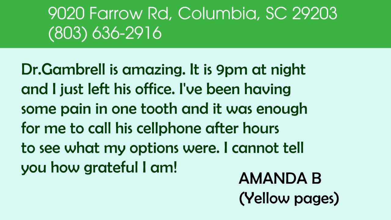 Farrow Road Dental Reviews Charleston, South Carolina YouTube