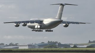 [4K] USAF Lockheed Martin C5M Evening Landing & Takeoff at Prestwick Airport