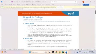 New Perspectives Access 2019 | Module 7: SAM Project 1b Ridgedale College