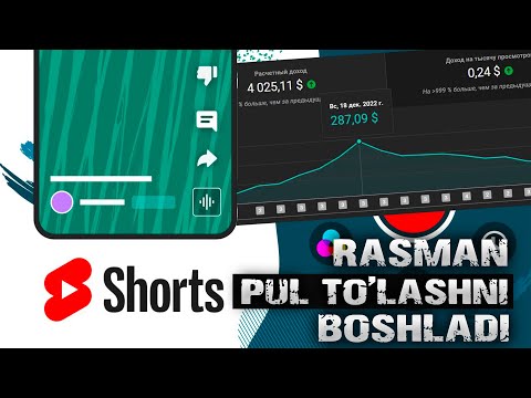 RASMAN YOUTUBE SHORTS VIDEOLARGA PUL TO'LASHNI BOSHLADI