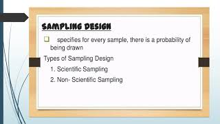 Sampling Design