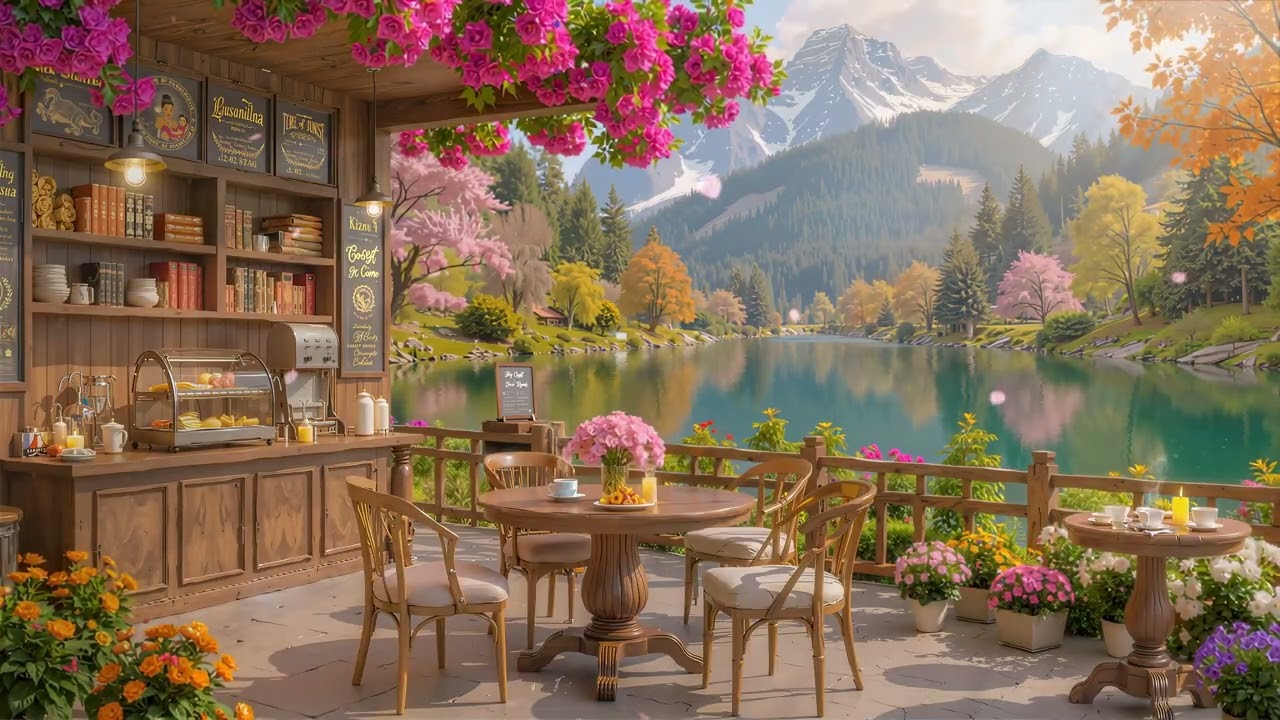 January Jazz Coffee Shop Ambience | Tranquil Outdoor Space With Gentle Jazz Music For Relax, Study