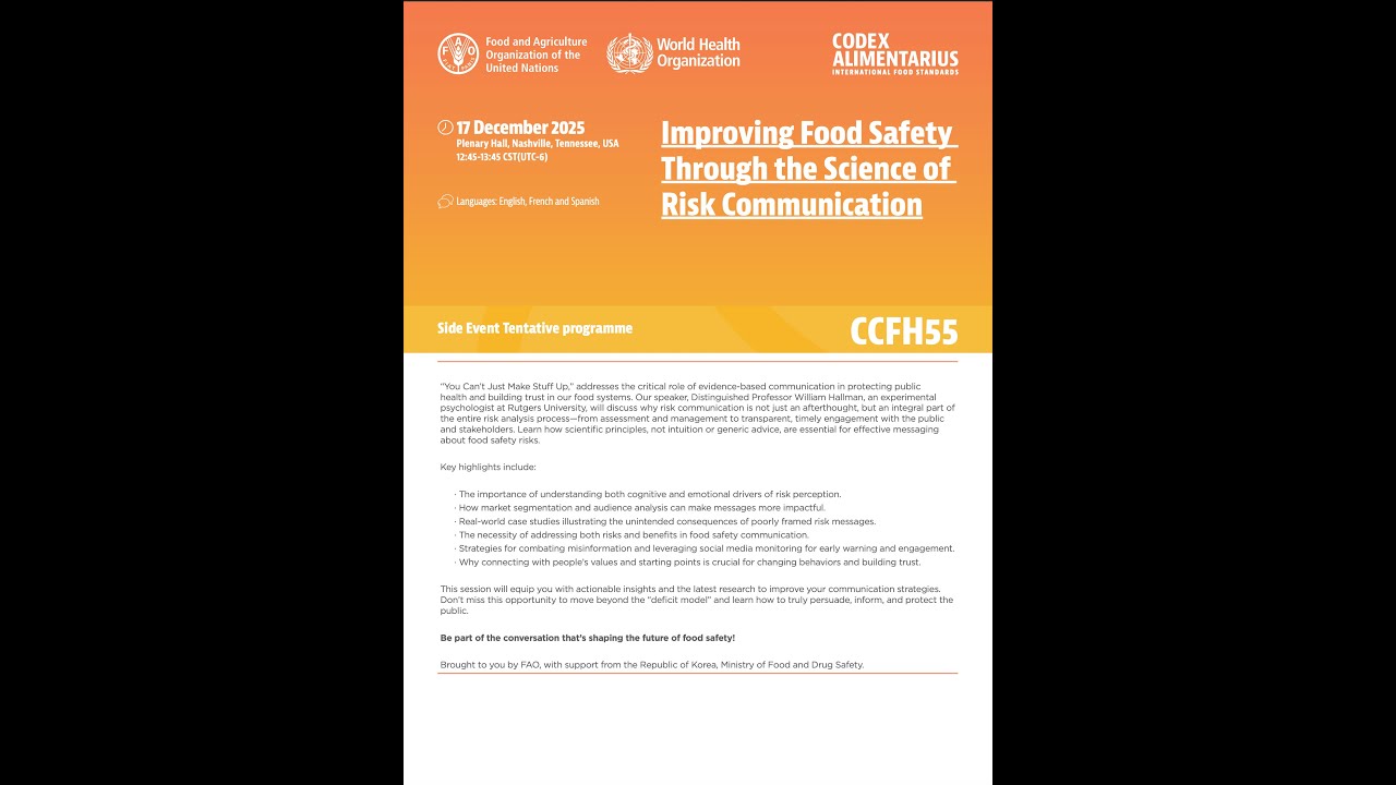 ENG: Improving Food SafetyThrough the Science of Risk Communication