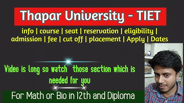 Thapar University-TIET BE | BE+MBA full details