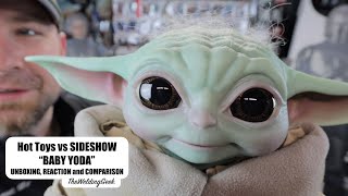 Hot Toys vs Sideshow Baby Yoda unboxing, reaction and comparison