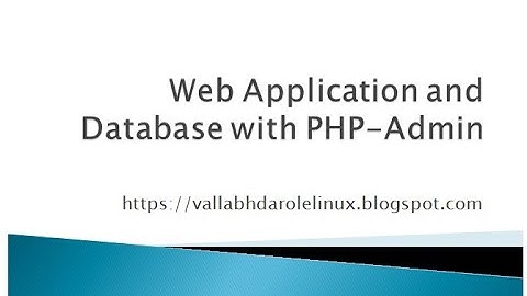 Web Application and MariaDB Database with PHP-MYADMIN