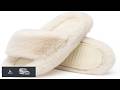 Chantomoo Women's Blue Memory Foam Faux Fur Lined Open Toe Slippers