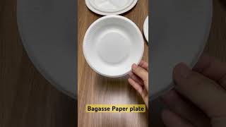 100% Compostable Paper Plateseco-Friendly White Bage Disposable Plates From Sugarcane