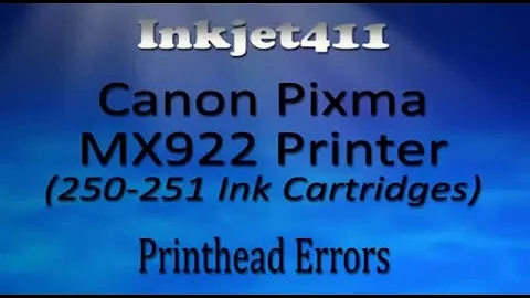 Canon Pixma MX922 Printer Errors (250, 251 Ink Cartridges)