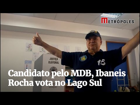Candidato ao governo do DF pelo MDB, Ibaneis Rocha vota no Lago Sul