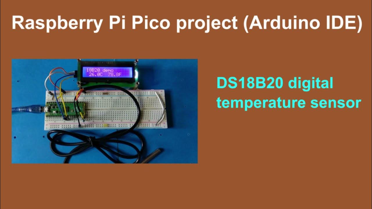 Raspberry Pi Pico 18B20 temperature sensor demo | Arduino IDE - YouTube