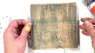 DIY Shamrock String Art Wood Block Tutorial Video
