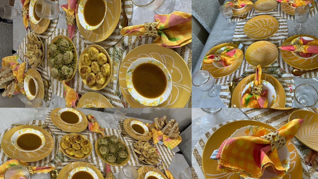 طاولة سابع يوم رمضان 🌙 طاجين الجلبان بلڨرناع مع احلى معقودة دريها/صايي بديت نعيا من الطياب