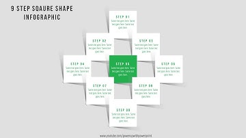 1.Create 9 Step SQUARE Infographic|Powerpoint Infographics|Graphic Design|Free Template