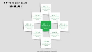 1.Create 9 Step SQUARE Infographic|Powerpoint Infographics|Graphic Design|Free Template