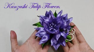 How To Make Satin Kanzashi Tulip Flower