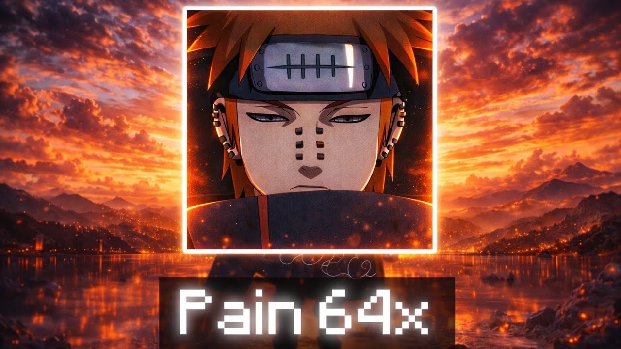 Pain 64x Texture Pack For MCPE 1.21+ | Anime PvP Texture Pack 🔥