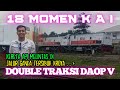 MOMEN LANGKA !! 18 KERETA API MELINTAS DI JALUR GANDA DOUBLE TRAKSI
