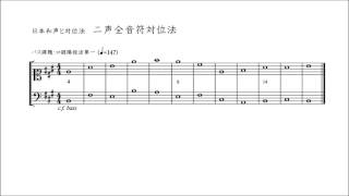 【日本和声】二声全音符対位法（ロ調陽旋法第一）