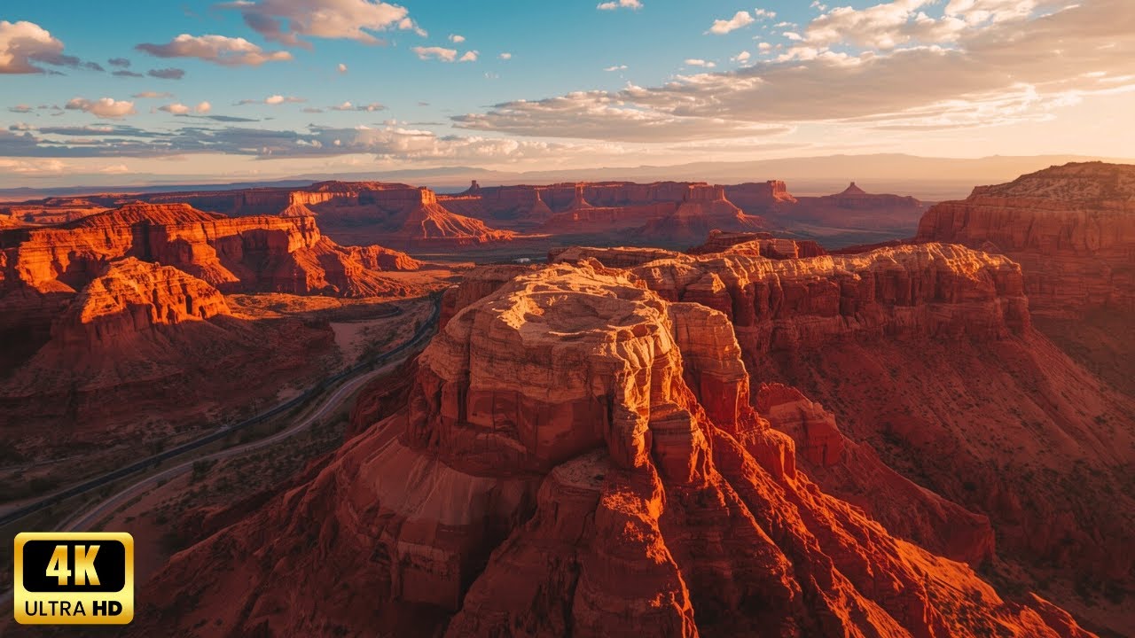 Эпические кадры с дрона, снятые на пейзажи национального парка Ред-Рок-Кантри в штате Юта