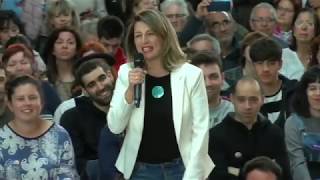 Yolanda Díaz y Pablo Iglesias, acto en Vigo.