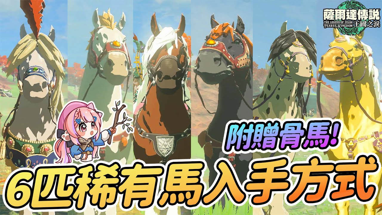 6匹稀有馬入手方式🐎巨身白馬 加農黑馬 黃金馬 王族白馬 斑點馬 伊波娜 骨馬 骷髏馬【薩爾達傳說:王國之淚】 - YouTube