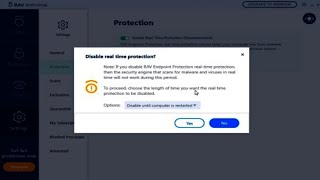 DISABLE RAV ENDPOINT PROTECTION ANTIVIRUS TEMPORARY