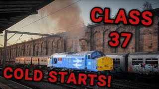 A CLASS 37 COLD STARTING TWICE! 37501 Around Carlisle With Great Tones And More