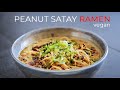 VEGAN PEANUT SATAY RAMEN RECIPE | SO EASY SOUP BROTH!! (ビーガンラーメンの作り方)