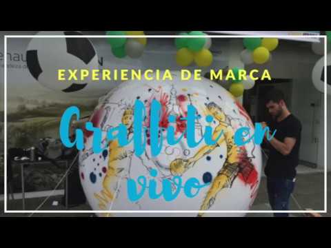 Graffiti en vivo en balón gigante.