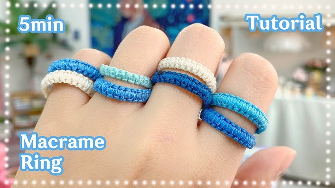 DIY twisted micro macrame ring ⎮ Continuous ring band 