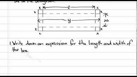 Applications of Differentiation - Max/Min Problems - Worked Problem - Part 1