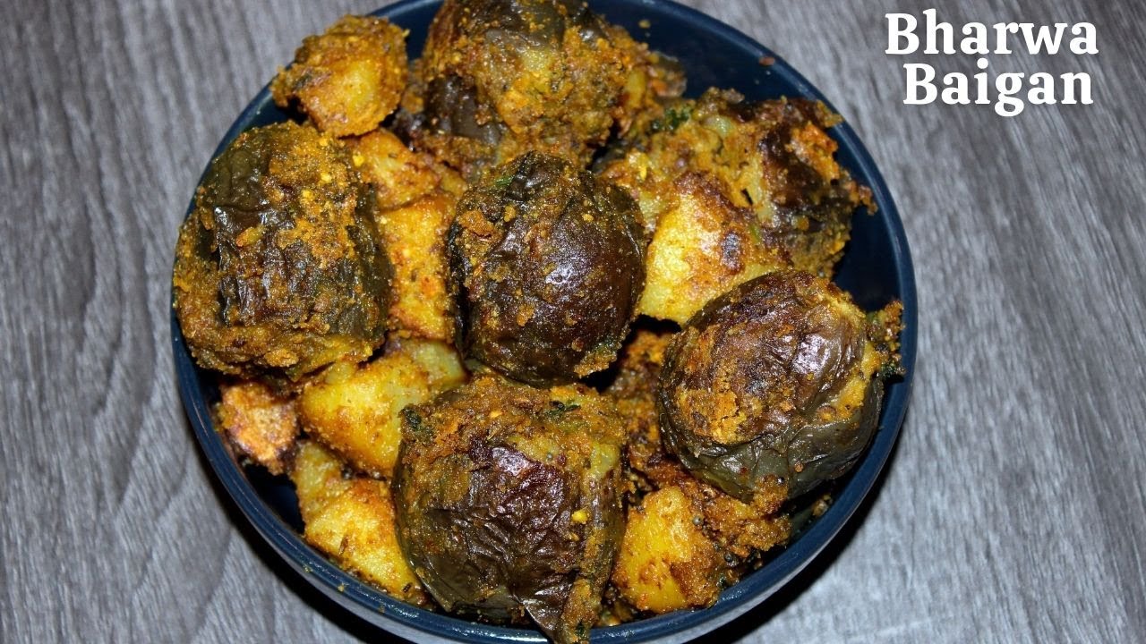 Gujarati Style Bharwa Baigan Recipe gujarati bharela raviya Stuffed