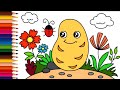 resim boyama videoları/resim boyamayı öğrenme/patates resmi boyamayı öğrenme/patates şeklini öğrenme