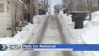 Crews taking advantage of warmer weather for ice removal in Minneapolis
