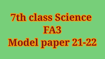 7th class science FA3 model Question paper #sciencepaper