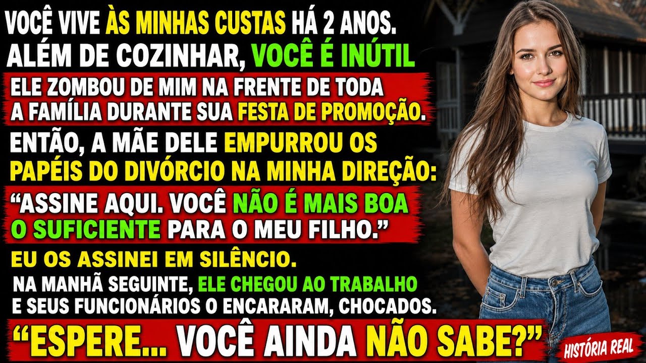 Na festa de promoção do meu marido, ele ergueu a taça e disse, diante de toda a família dele: “Depois de dois anos a sustentar esta mulher, o mínimo que ela pode fazer é cozinhar.” A mãe dele...