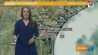 Friday Forecast: Foggy start, warm and muggy afternoon with a few showers